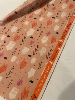 Vintage Cotton and Steel Fabric by the Half yard - All The Warm Fuzzies